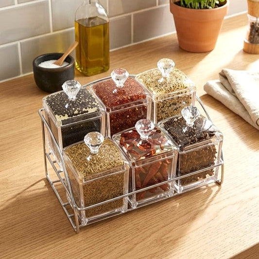 Acrylic Spice Jars with Stand