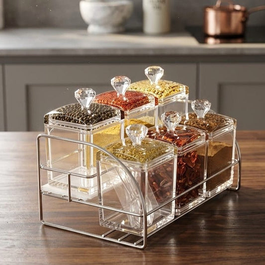 Acrylic Spice Jars with Stand