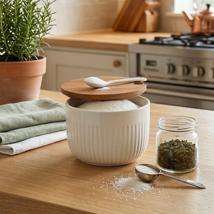 Sugar Pot with Wooden