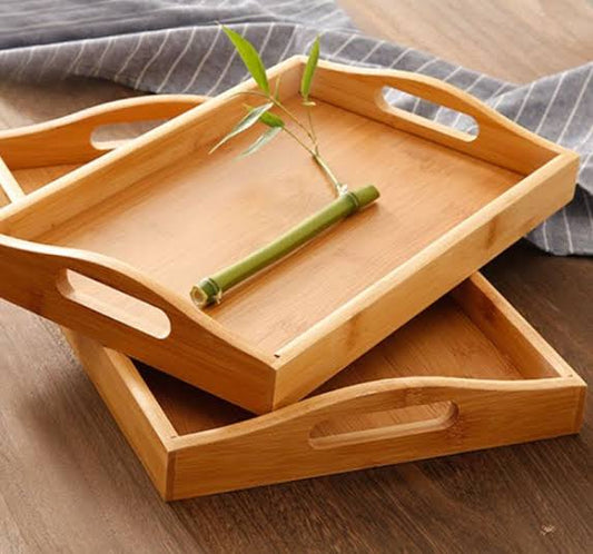 Set of 2 Wooden Trays